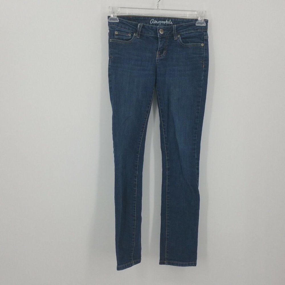 Aeropostale Women Bayla Skinny Jeans Size 00 Short Dark Wash Low Rise Stretch - Picture 9 of 9